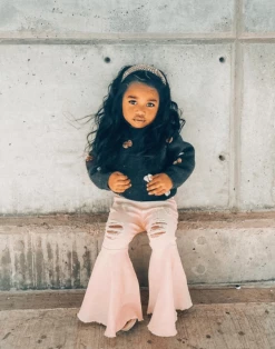 Bailey's Blossoms Fall Barbie Denim Distressed Bell Bottoms New Arrivals