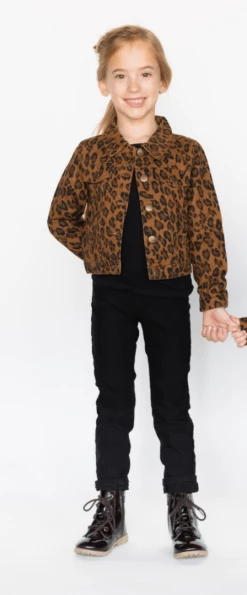 Bailey's Blossoms Fall Jolene Dark Leopard Denim Jacket New Arrivals