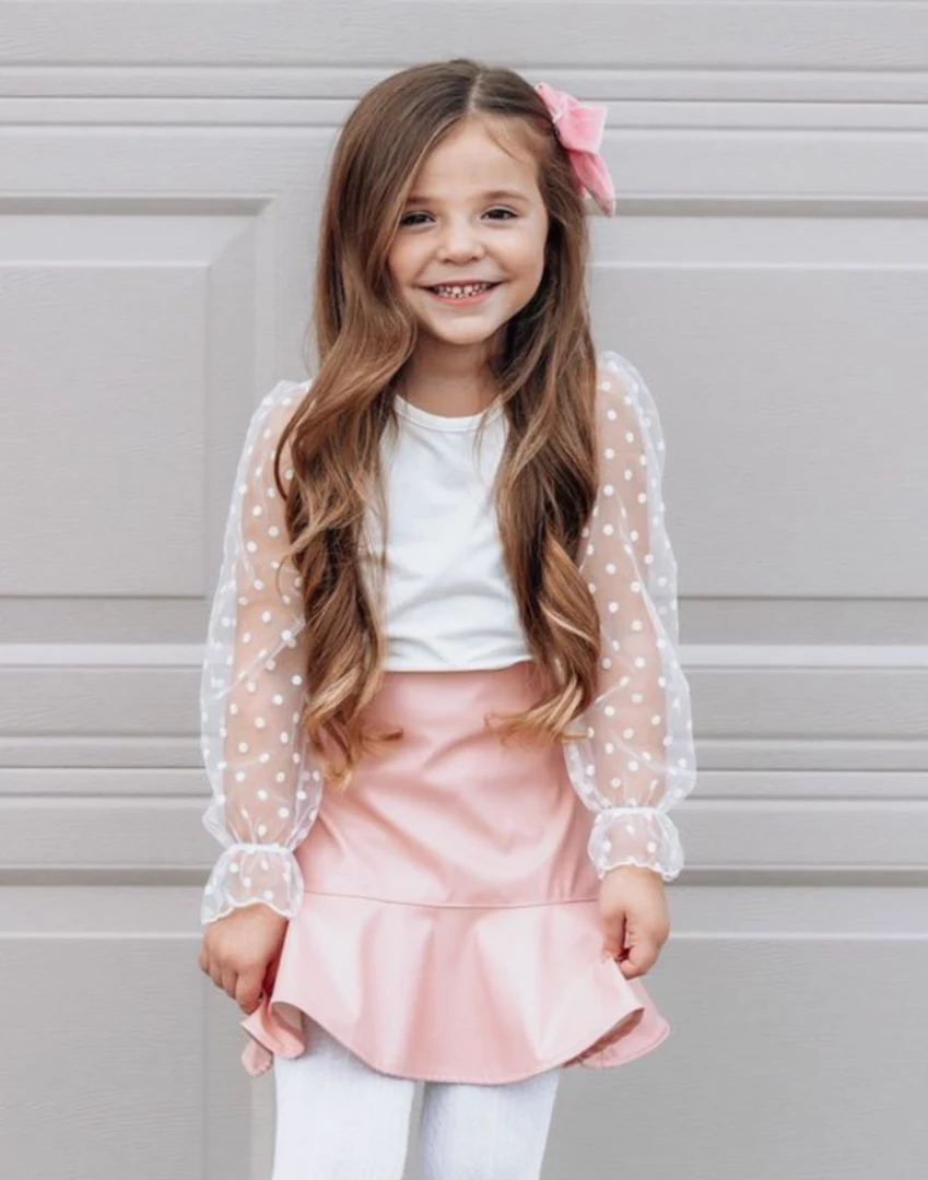 Hot Sale 😀 Bailey's Blossoms Fall New Arrivals Destinee Sheer Dot Sleeve Leotard 😀 2 Bailey's Blossoms Fall New Arrivals Destinee Sheer Dot Sleeve Leotard