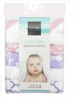 Baby Registry Kushies Washcloth 6 Pk Pink