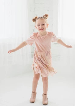 Mabel & Honey Fall 22 Ayla Velvet & Mesh Dress Kid