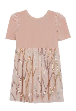 Mabel & Honey Fall 22 Ayla Velvet & Mesh Dress Kid