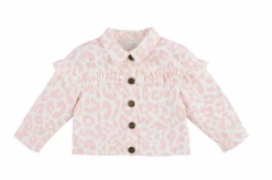 Mudpie Fall Clothing Pink Leopard Ruffle Jacket New Arrivals