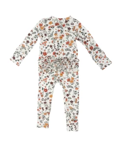 Angel Dear Fall New Arrivals Autumn Ditsy 2-way Ruffle Zipper Romper