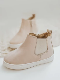 Consciously Baby Vail Cream Chelsea Boot Hard Sole