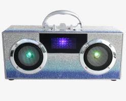 WIRELESS EXPRESS Toys Bling Mini Boombox W/Phone Holder Bling Blue