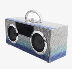 WIRELESS EXPRESS Toys Bling Mini Boombox W/Phone Holder Bling Blue