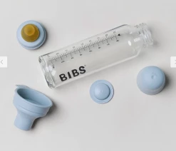 Bibs Pacifier Baby Glass Bottle Complete Set 225ml Baby Blue Baby Accessories