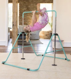 HEARTHSONG 2-in-1 Adjustable Bar And Ring Gymnastics Set