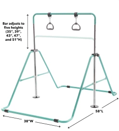 HEARTHSONG 2-in-1 Adjustable Bar And Ring Gymnastics Set