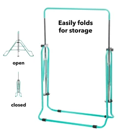 HEARTHSONG 2-in-1 Adjustable Bar And Ring Gymnastics Set