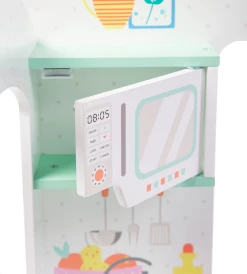 HEARTHSONG Toys Orders Up Wooden Food Truck Kitchen With 12-Piece Wooden Culinary Play Set