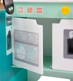 HEARTHSONG Toys Orders Up Wooden Food Truck Kitchen With 12-Piece Wooden Culinary Play Set