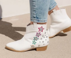 Mia Miss Dallas Shooting Star Western Bootie In White Shoes