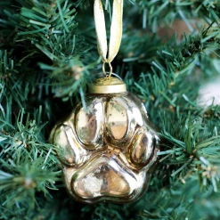 GLORY HAUS Decor Tiger Paw Glass Ornament