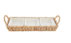 Mudpie Decor Hyacinth Section Server Set Wrapped W/Dip Set