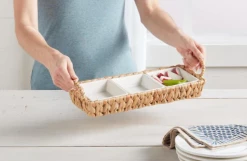 Mudpie Decor Hyacinth Section Server Set Wrapped W/Dip Set