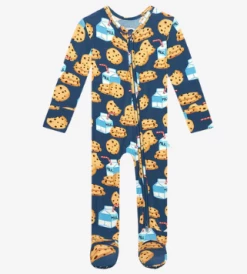 Posh Peanut Fall Posh Peanut Milk And Cookies Footie Zippered One Piece Infant Clothing