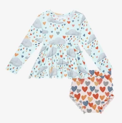 Posh Peanut Fall Posh Peanut Briella LS Peplum Top & Bloomer Set Infant Clothing
