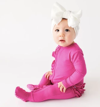 Discount ๐งจ Posh Peanut Fall Infant Clothing Posh Peanut Posh Violet Ribbed Footie Ruffled Zippered One Piece ๐ 2 Posh Peanut Fall Infant Clothing Posh Peanut Posh Violet Ribbed Footie Ruffled Zippered One Piece
