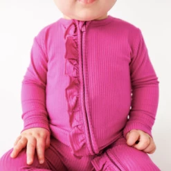 Discount ๐งจ Posh Peanut Fall Infant Clothing Posh Peanut Posh Violet Ribbed Footie Ruffled Zippered One Piece ๐ 8 Posh Peanut Fall Infant Clothing Posh Peanut Posh Violet Ribbed Footie Ruffled Zippered One Piece