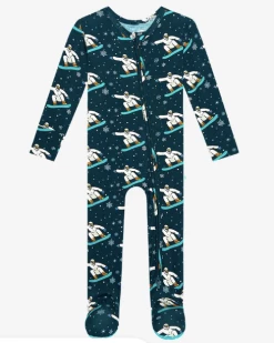 Posh Peanut Fall Posh Peanut Yeti Footie Zippered One Piece
