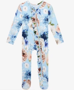 Posh Peanut Fall Posh Peanut Frostine Ruffled Footie Zippered One Piece