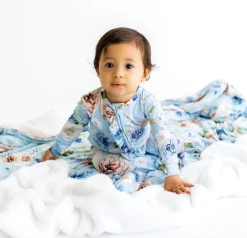 Posh Peanut Fall Posh Peanut Frostine Ruffled Footie Zippered One Piece