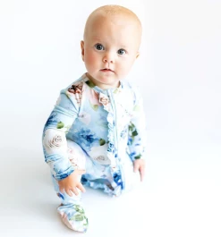 Posh Peanut Fall Posh Peanut Frostine Ruffled Footie Zippered One Piece