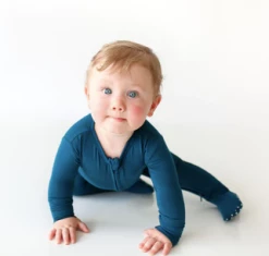 Baby Registry Posh Peanut Sailor Blue Footie Zippered One Piece