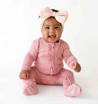 Flash Sale โ๏ธ Baby Registry Posh Peanut Dusty Rose Footie Ruffled Zippered One Piece ๐ 2 Baby Registry Posh Peanut Dusty Rose Footie Ruffled Zippered One Piece