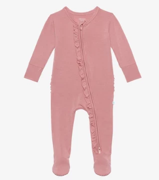 Flash Sale โ๏ธ Baby Registry Posh Peanut Dusty Rose Footie Ruffled Zippered One Piece ๐ 3 Baby Registry Posh Peanut Dusty Rose Footie Ruffled Zippered One Piece