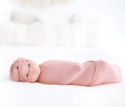 Posh Peanut Fall Posh Peanut Dusty Rose Swaddle & Headwrap Set Infant Clothing