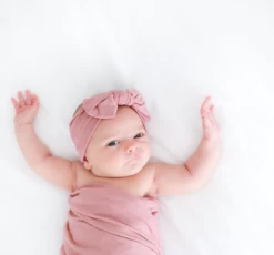 Posh Peanut Fall Posh Peanut Dusty Rose Swaddle & Headwrap Set Infant Clothing