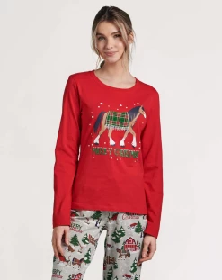 Hatley Fall Country Christmas Women's Long Sleeve Tee