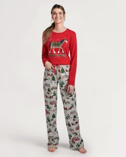 Hatley Fall Country Christmas Women's Long Sleeve Tee