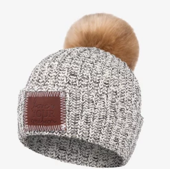NightScope Kids Black Speckled Pom Beanie