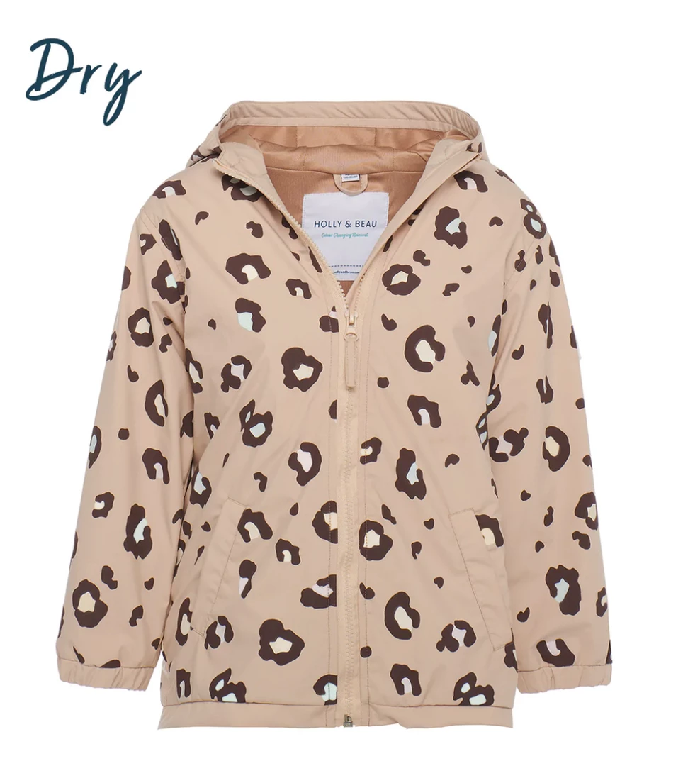 Flash Sale 🧨 Holly & Beau Leopard Print Color Changing Kids Rain Jacket ✔️ 2 Holly & Beau Leopard Print Color Changing Kids Rain Jacket
