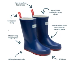 Holly & Beau Navy & Red Kids Rain Boot Spring/Summer 2023