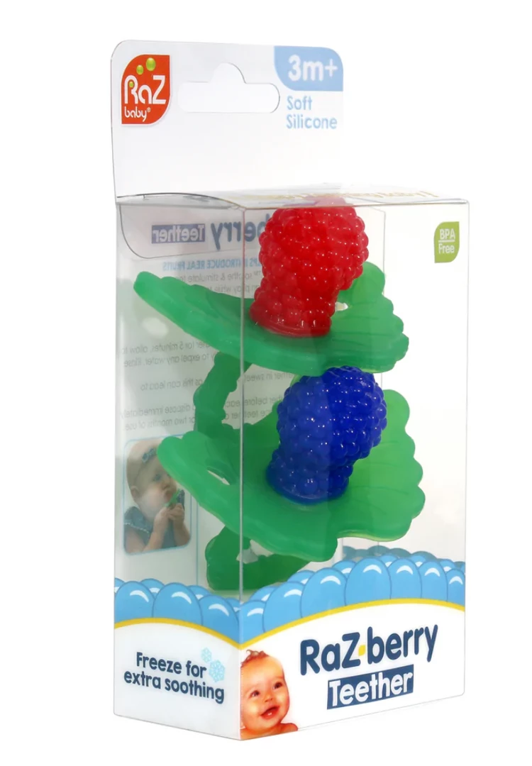 Deals 😀 RazBaby Baby Accessories Red/Blue RazBerry Silicone Teether 2pk 🤩 3 RazBaby Baby Accessories Red/Blue RazBerry Silicone Teether 2pk