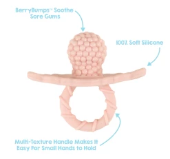 RazBaby Baby Accessories Pink/White Razberry Silicone Teether 2pk