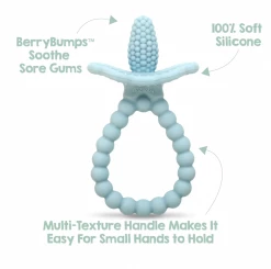 RazBaby Baby Accessories Blue Razberry Silicone Teether