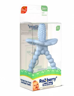 RazBaby Baby Accessories Blue Razberry Silicone Teether