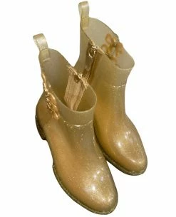 Petit Jolie Shoes Gold Glitter Boots