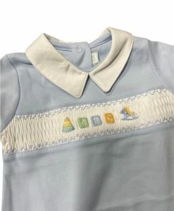 Baby Registry ABC Block Boy Smock Footie