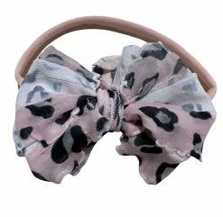 IN AWE Pink Leopard Mini Headband