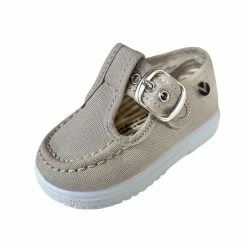 Victoria Beige T-Strap Shoe