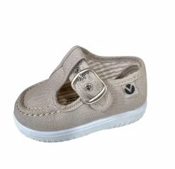 Victoria Beige T-Strap Shoe