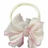 IN AWE Baby Accessories Cream W/ Pink Trim Mini Headband