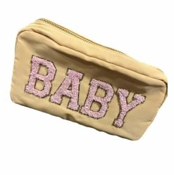 Baby Registry Baby Pouch Bag W/ Pink Letters